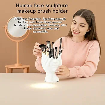 Abstract Human Face & Hands Storage Holder / Decorative Vase
