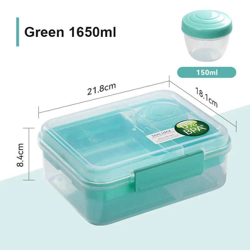 Portable Double-Layer Lunch Box with Handle