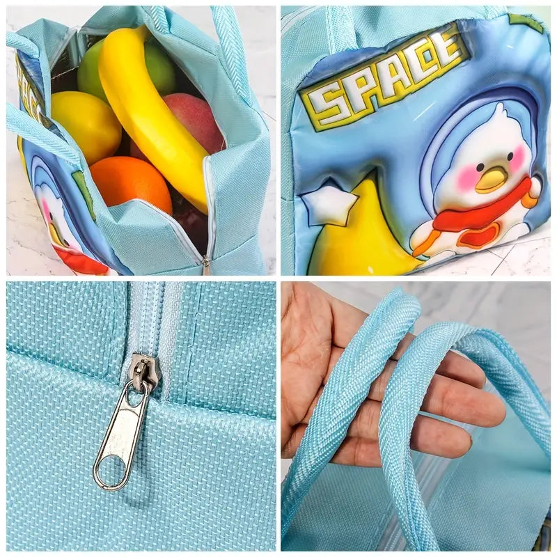 Large Capacity Insulated Lunch Bag – Cute 3D Designs for Kids & Adults
