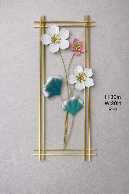 Modern Metal Floral Wall Art Frame - My Store