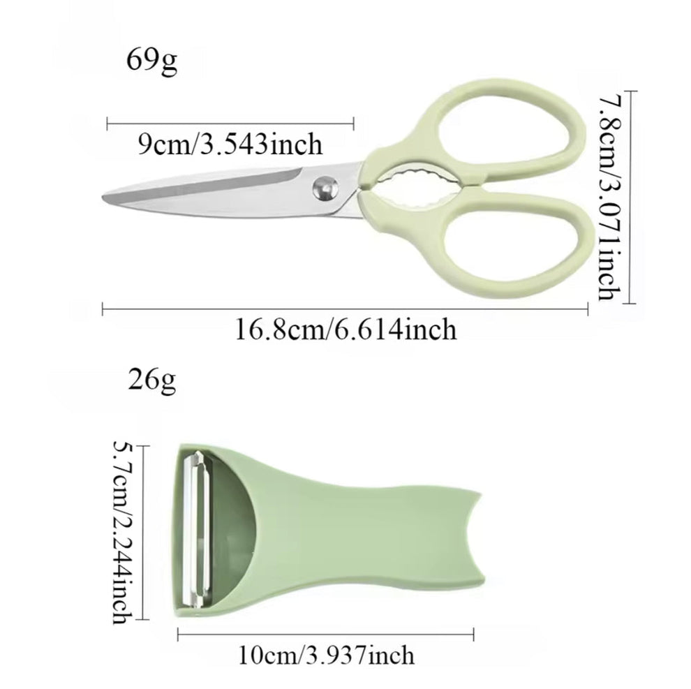 Multi-Functional 2-in-1 Kitchen Scissors & Peeler Set
