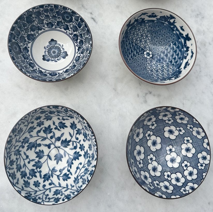 6-Piece Blue & White Ceramic Bowl Set - My Store