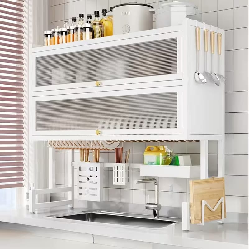 Premium Over-the-Sink Dish Drying Rack & Cabinet. - My Store