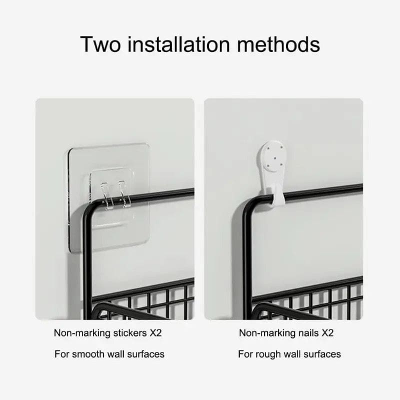 2 Layer Shelving Basket, Wall Mounted Bathroom Rack - My Store