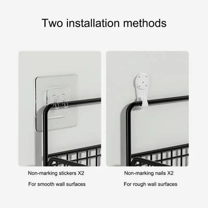 2 Layer Shelving Basket, Wall Mounted Bathroom Rack - My Store
