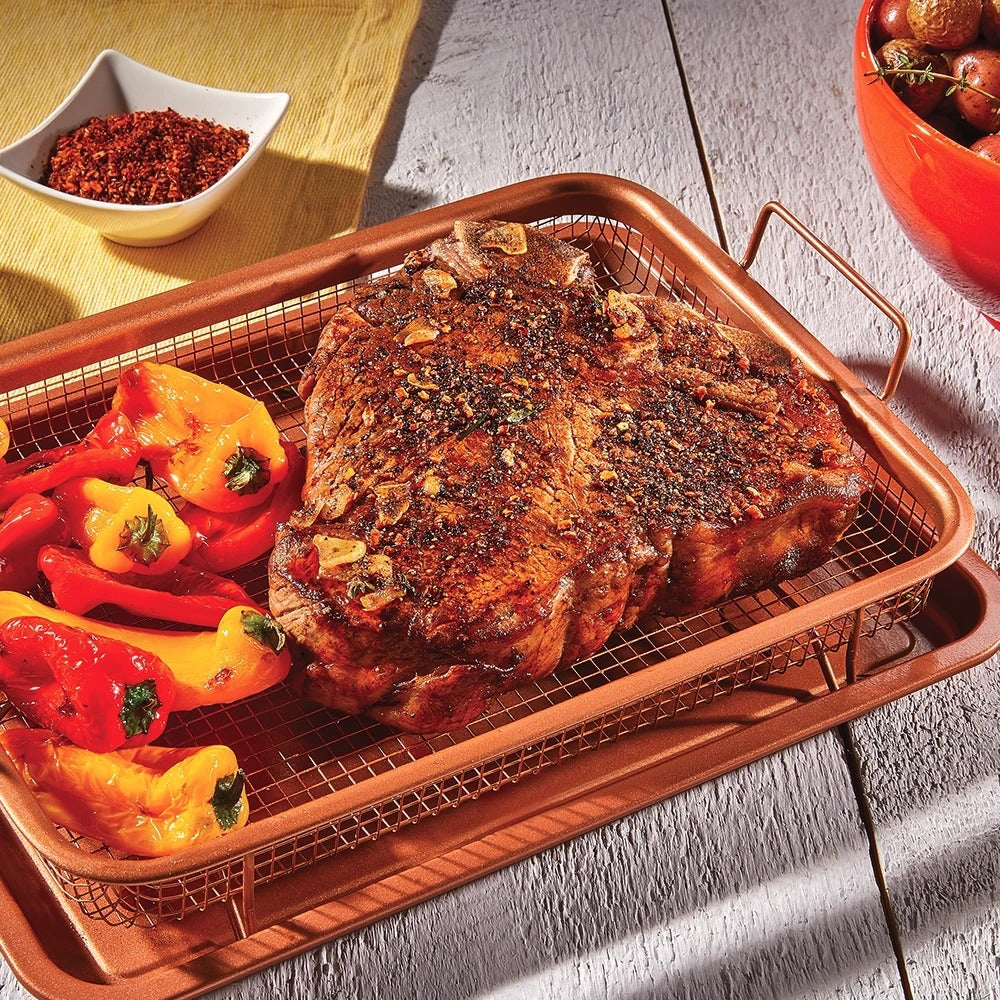 Copper Rectangle Crispy Tray – 2-Piece Set - My Store