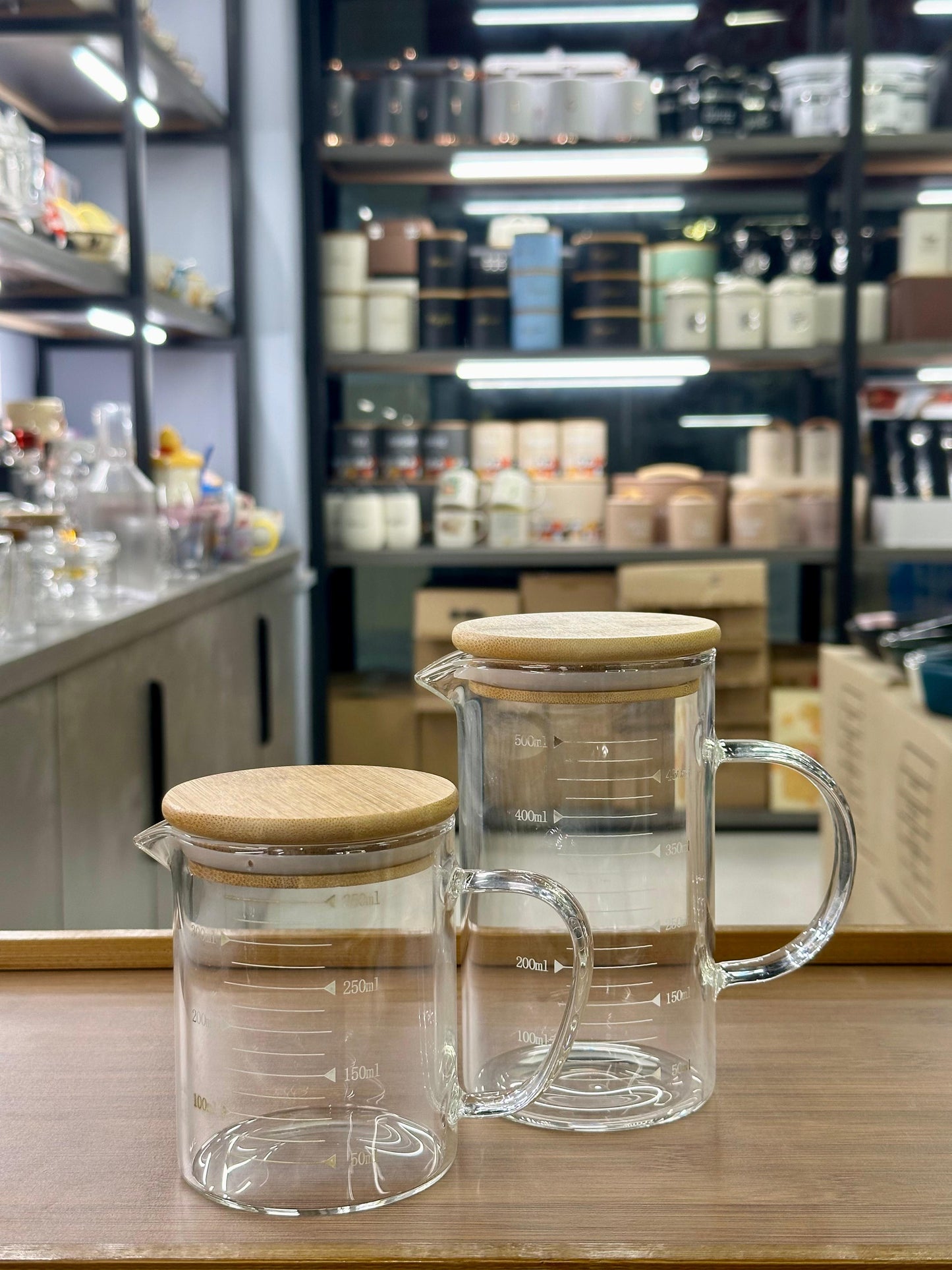 Airtight Glass Oil Jug with Bamboo Lid - My Store