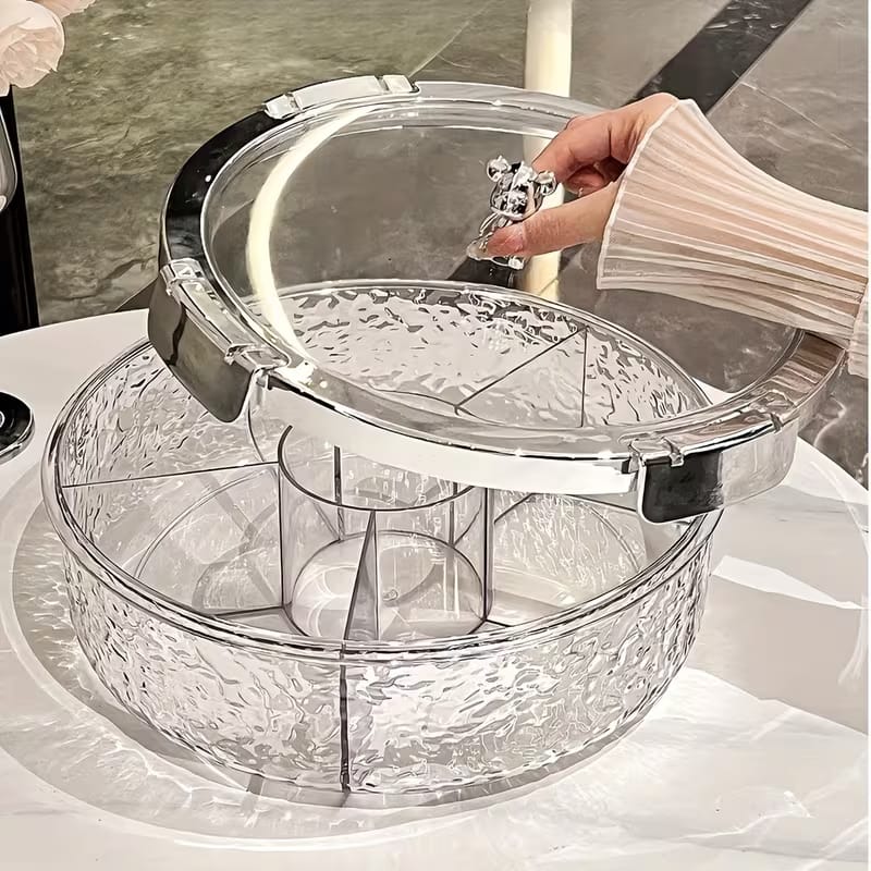 Premium Divided Acrylic Snack Box with Bear Handle - My Store