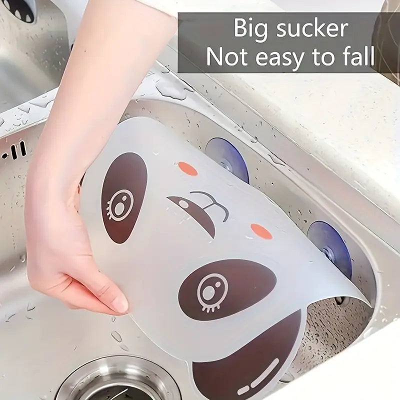 Cute Panda Sink Water Splash Guard with Suction Cups – Kitchen Sink Splash Baffle
