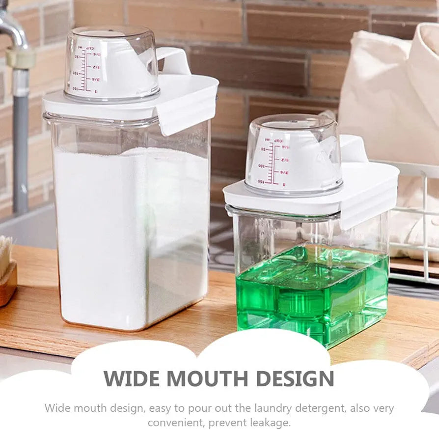 Airtight Clear Storage Dispenser Container with Measuring Cup Lid & Handle