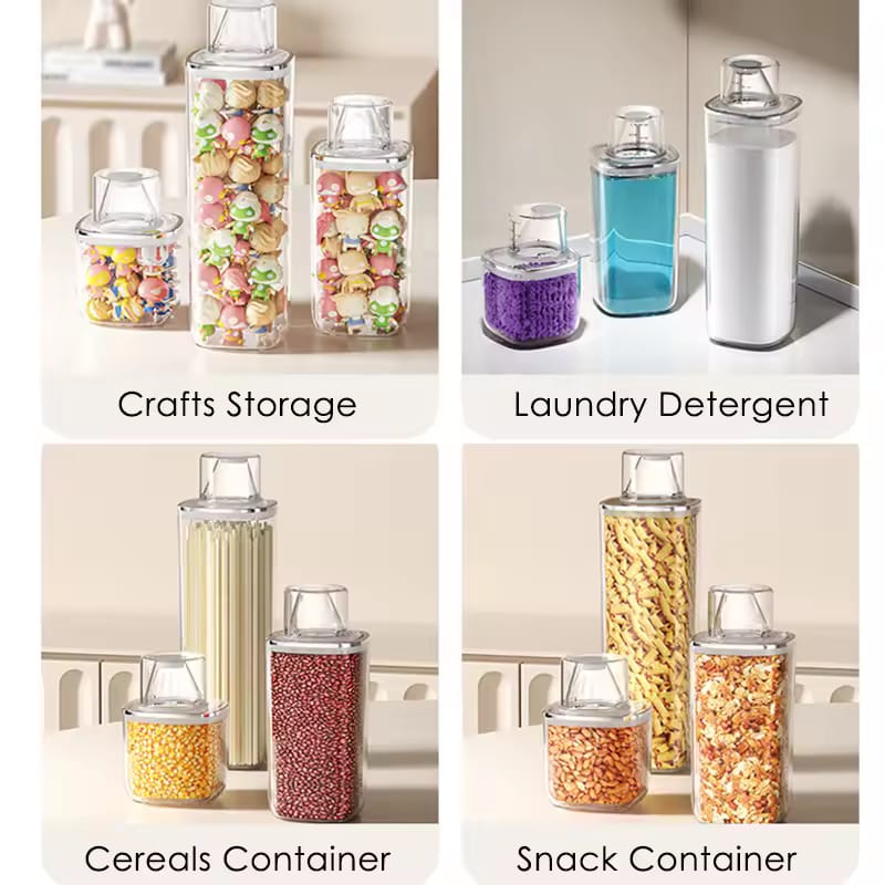 Premium Airtight Food Storage Canister with Measuring Cup Lid - My Store