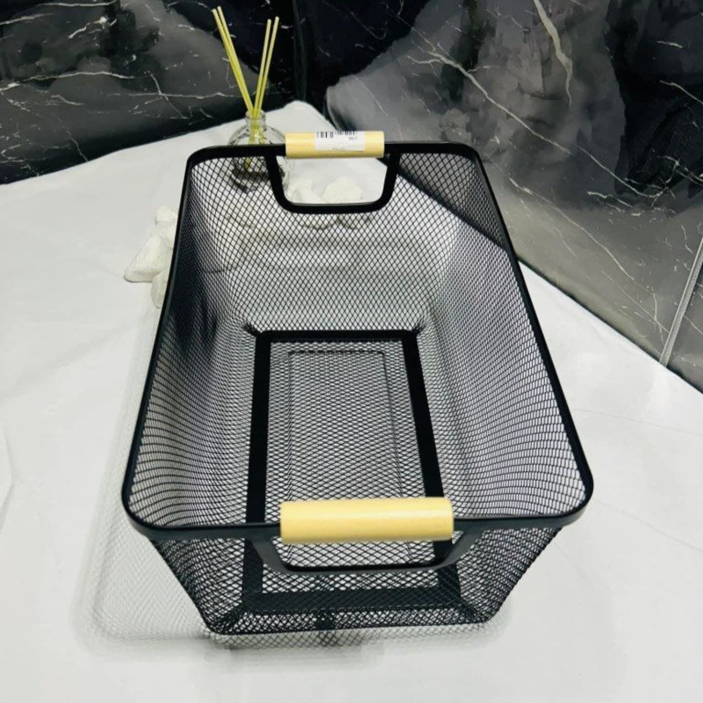 Modern Mesh Storage Basket with Wooden Handles - My Store