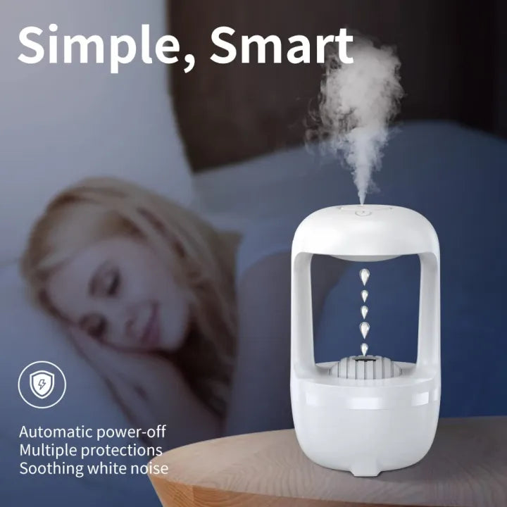 Water Droplets Air Humidifier, Cool Mist Maker, Led Display Anti-Gravity Humidifier