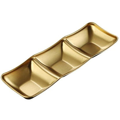 Golden Korean-Style Barbecue Sauce Dipping Dish Plate - My Store