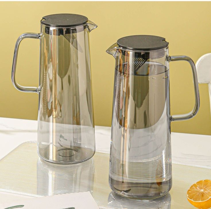 Modern 1800ml Glass Water Pitcher with Stainless Steel Filter - My Store