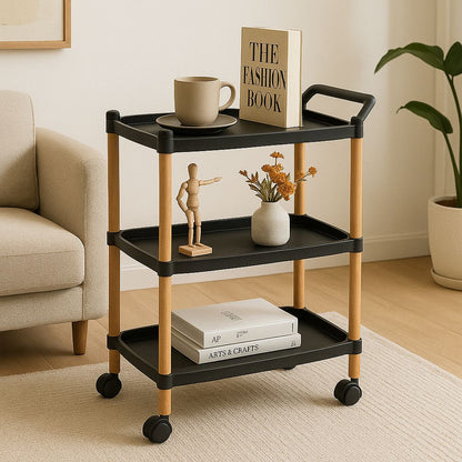 3-Tier Scandi-Style Rolling Utility Cart