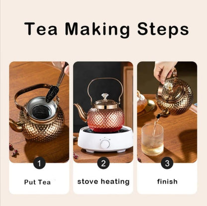 Luxury Golden Dot Stainless Steel Tea Kettle - My Store