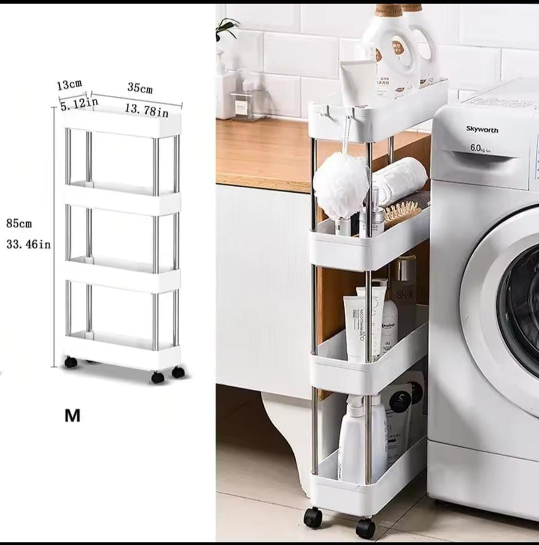 4-Tier Rolling Storage Cart (Slim & Extra-Wide) - My Store