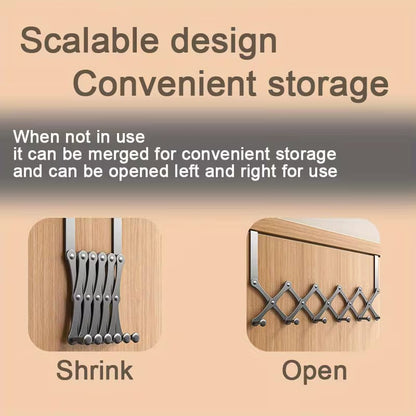 Retractable Over-the-Door Accordion Hanger (Punch-Free)