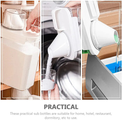Airtight Clear Storage Dispenser Container with Measuring Cup Lid & Handle