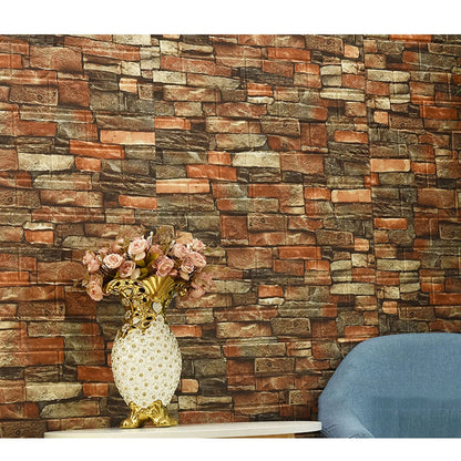 🧱 3D Rustic Brick Wall Stickers – Self-Adhesive PVC Foam Wallpape - My Store