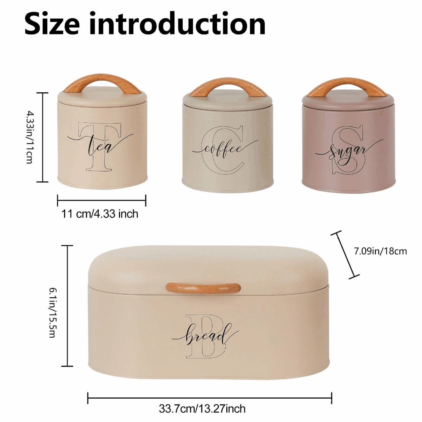 4-Piece Nordic Minimalist Kitchen Storage Set | Bread Box & Canister Trio - My Store
