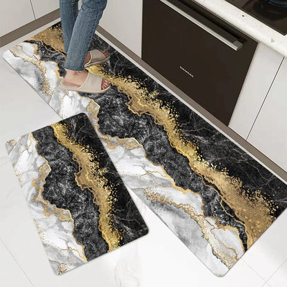 2-Piece Large Runner & Mat Set – Elegant Napa Leather Finish with Anti-Slip Base - My Store