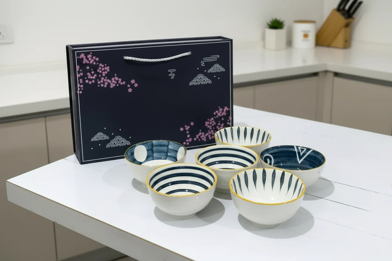 Japanese Style 6-Piece Ceramic Bowl Set - My Store
