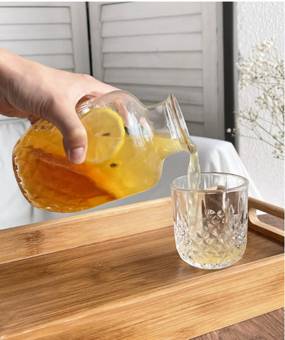 Danny Home Luxe Glass Water Carafe Set with Tumbler Lid – 600ml