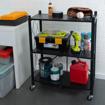 Foldable Kitchen Trolley 3-Layer - My Store