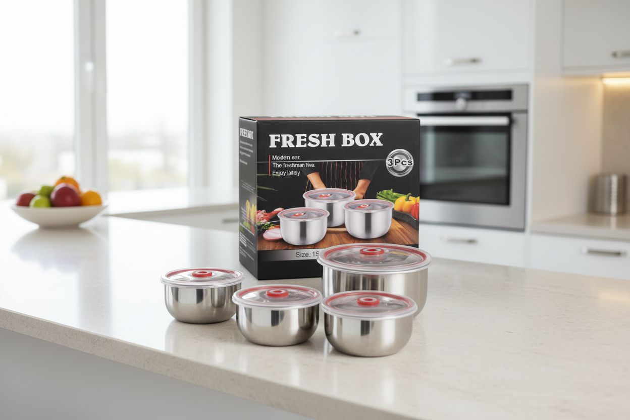 FRESH BOX Premium Stainless Steel Airtight Food Storage Container Set - My Store