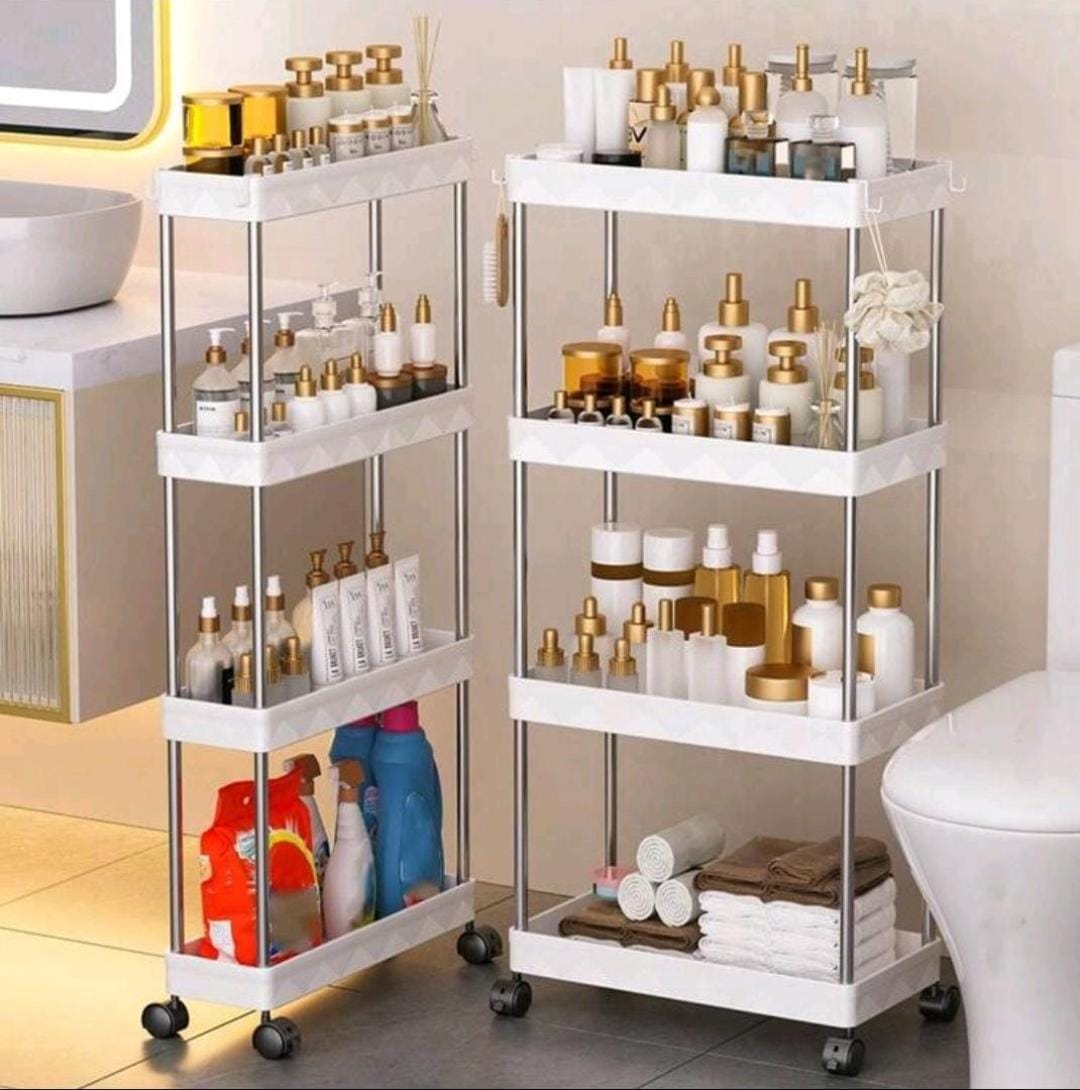4-Tier Rolling Storage Cart (Slim & Extra-Wide) - My Store