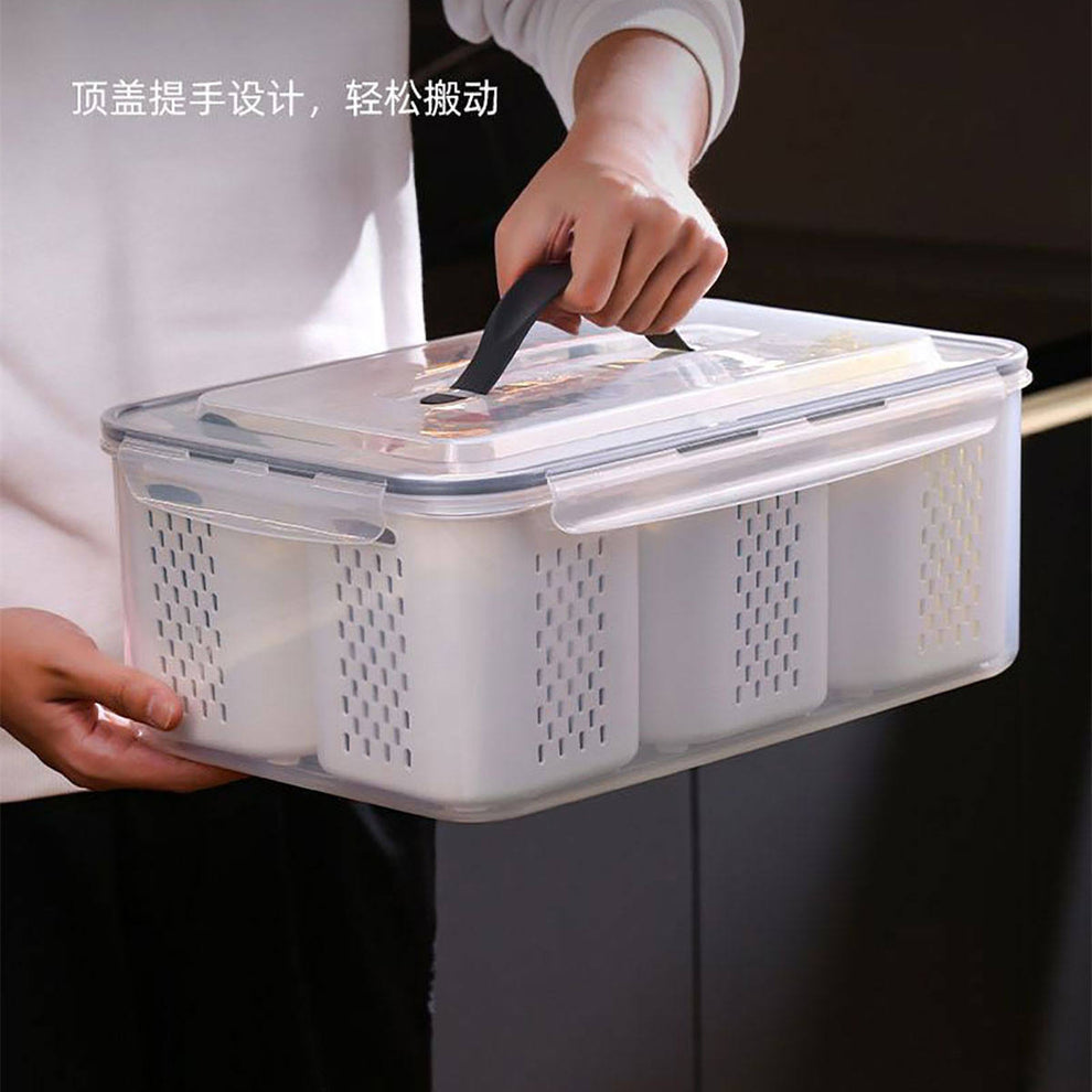 6-Compartment Multi-Functional Fresh-Keeping Organizer Box