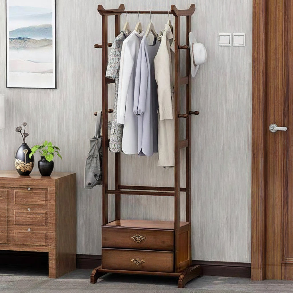 Modern Bamboo Multi-Functional Wardrobe & Coat Rack - My Store