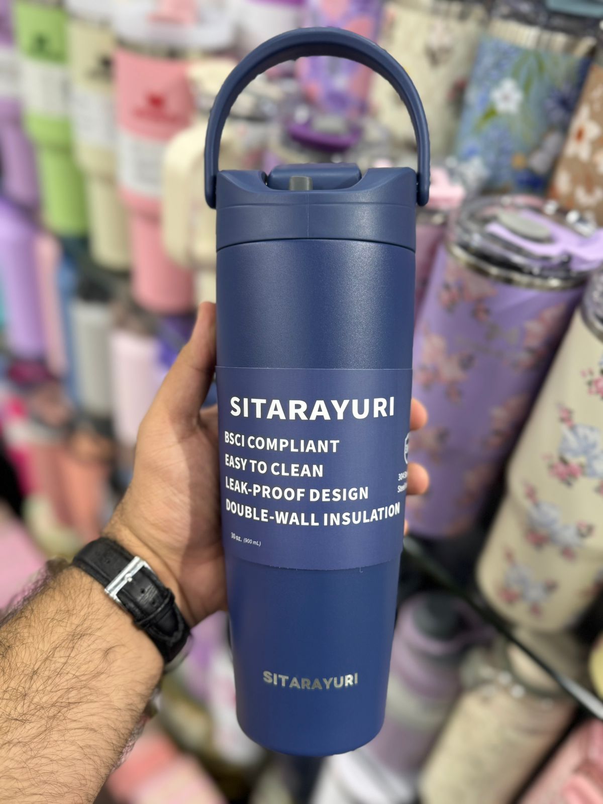 SITARAYURI 900ML Insulated Water Bottle with New Handle