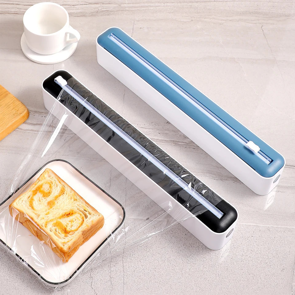 Adjustable Cling Wrap Dispenser with Hidden Slide Cutter