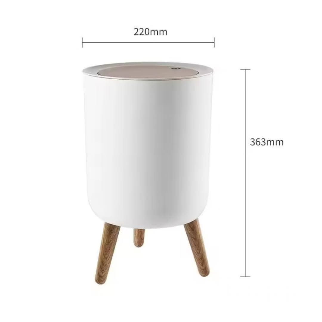 Indoor Trash Bin with Wooden Feet – 7L - My Store