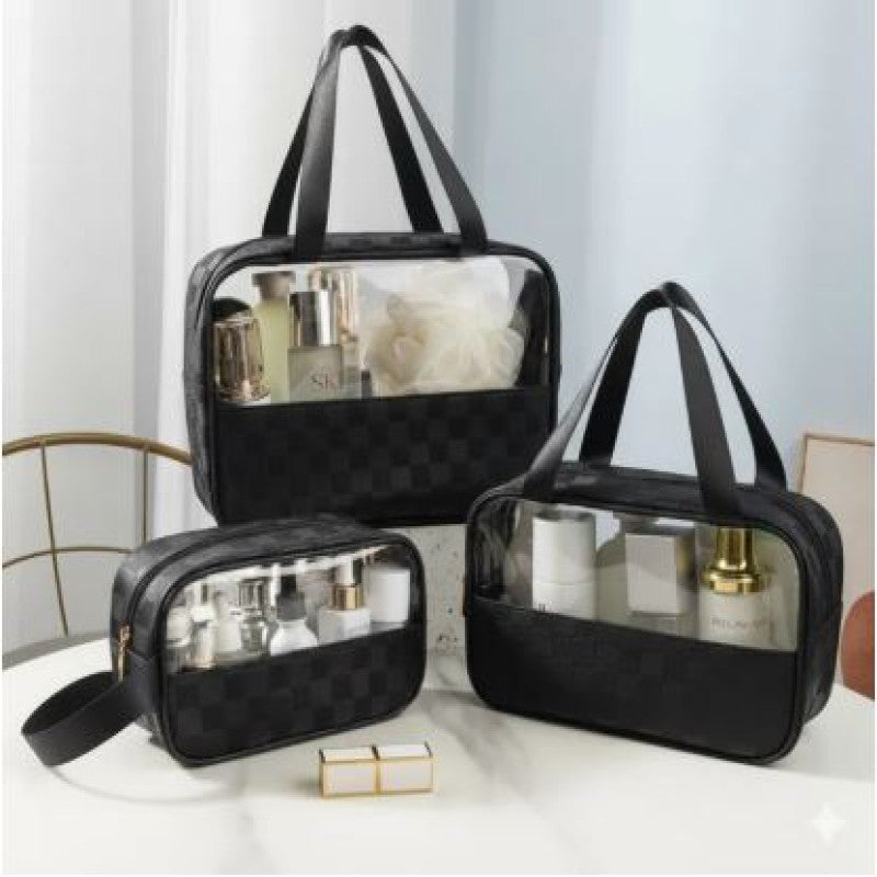 Transparent Cosmetic Travel Organizer Bag Set (3-Piece) - My Store