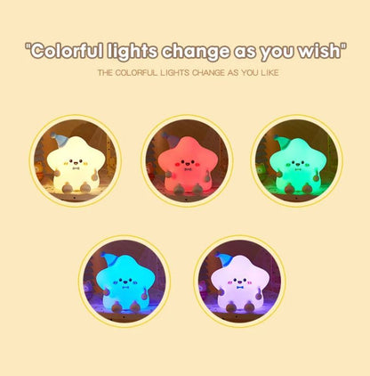 Cute Star Silicone Night Light Lamp