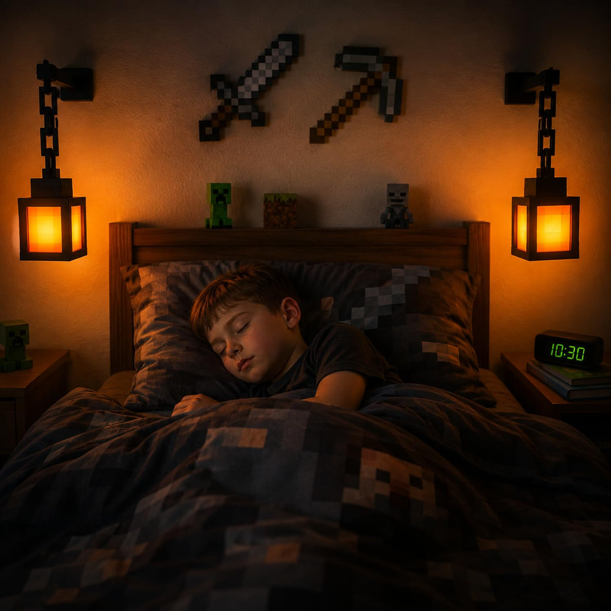 Minecraft-Style RGB Pixel Lantern Night Light