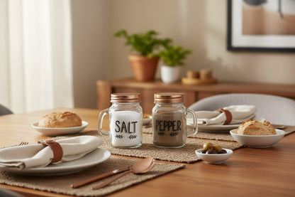 Danny Home Glass Salt & Pepper Shaker Set with Handles