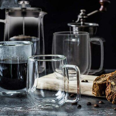 400ml Double Wall Heat-Resistant Glass Mug - My Store
