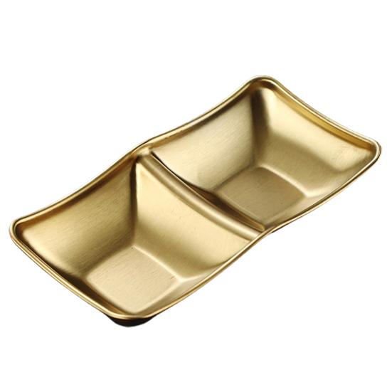 Golden Korean-Style Barbecue Sauce Dipping Dish Plate - My Store