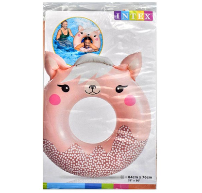 INTEX Kids Cute Animal Inflatable Swim Ring Tube (Assorted Designs) | 33" Pool Float