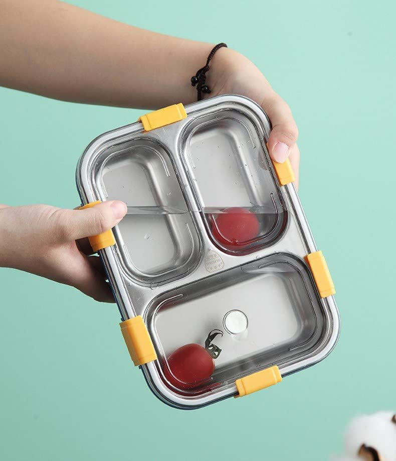 3-Grid Insulated Stainless Steel Lunch Box – 750ML - My Store