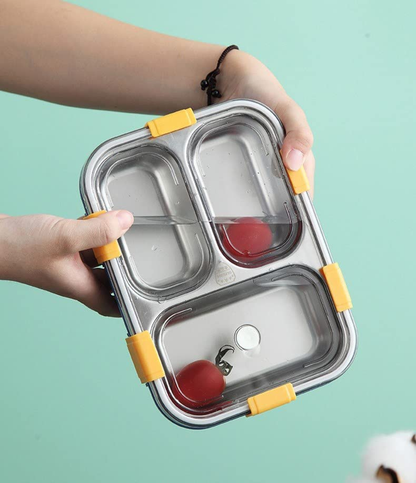 3-Grid Insulated Stainless Steel Lunch Box – 750ML - My Store
