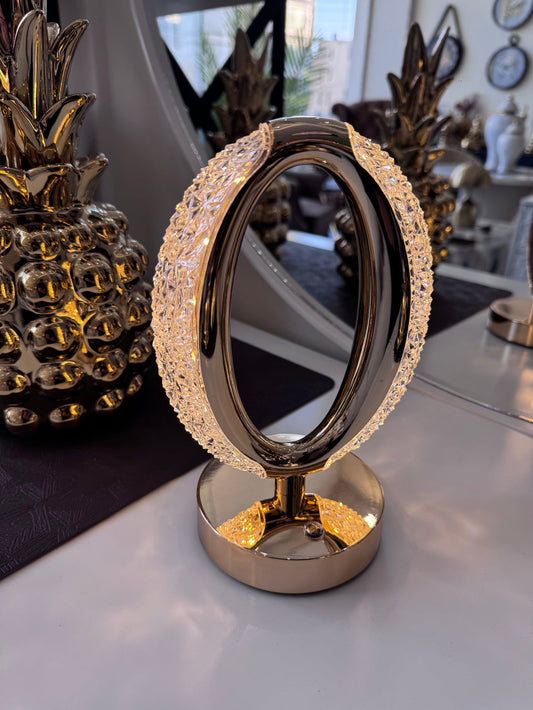 Luxury O-Ring Crystal LED Table Lamp – Rechargeable