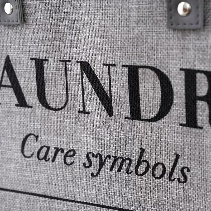 Collapsible Linen Laundry Hamper | Freestanding Clothes Storage Basket