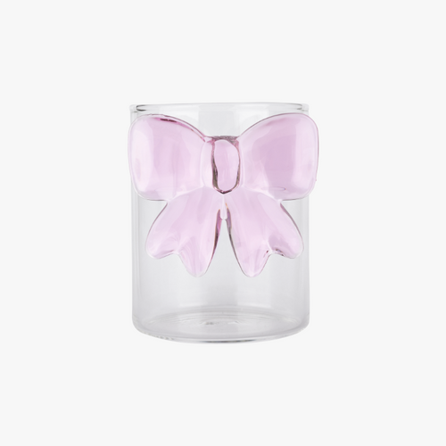 Aesthetic 3D Pink Bow Glass Cup
