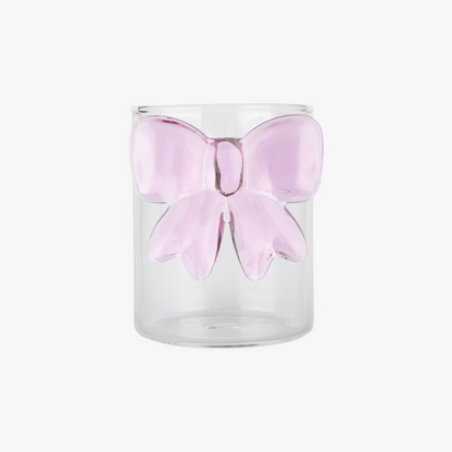 Aesthetic 3D Pink Bow Glass Cup